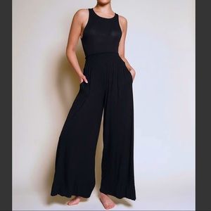 BAMBOO MAXI PALAZZO PANTS BLACK